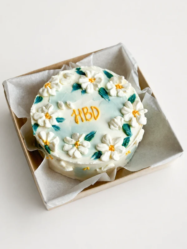 Бенто - торт "HBD с цветами"